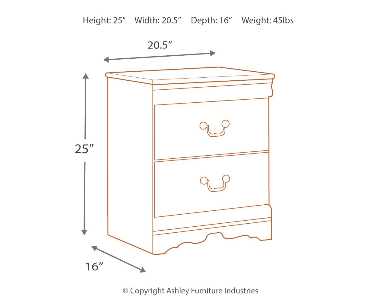 Anarasia - Two Drawer Night Stand - White - Image 4