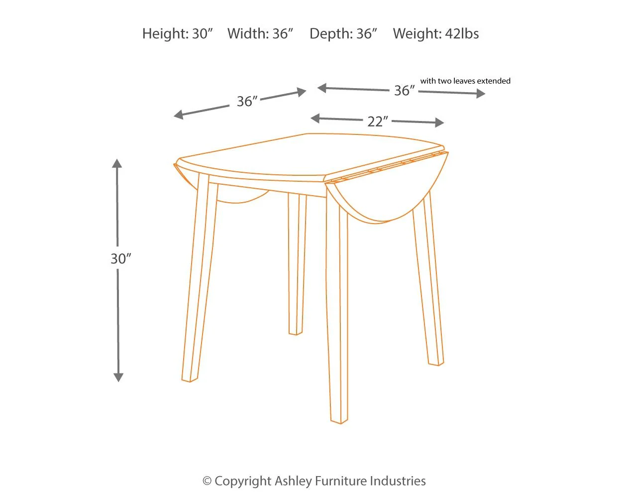 Hammis - Round DRM Drop Leaf Table - Dark Brown - Image 4