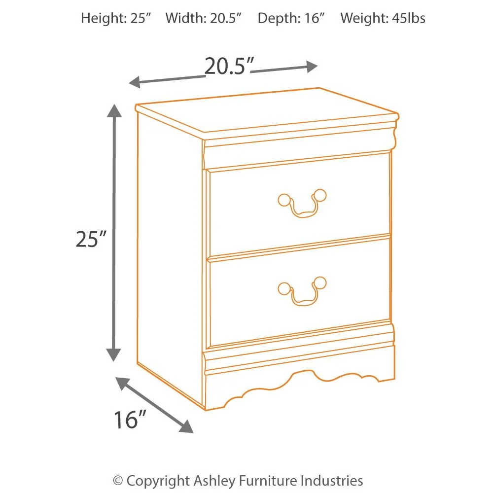 Huey Vineyard - Two Drawer Night Stand - Black - Image 4