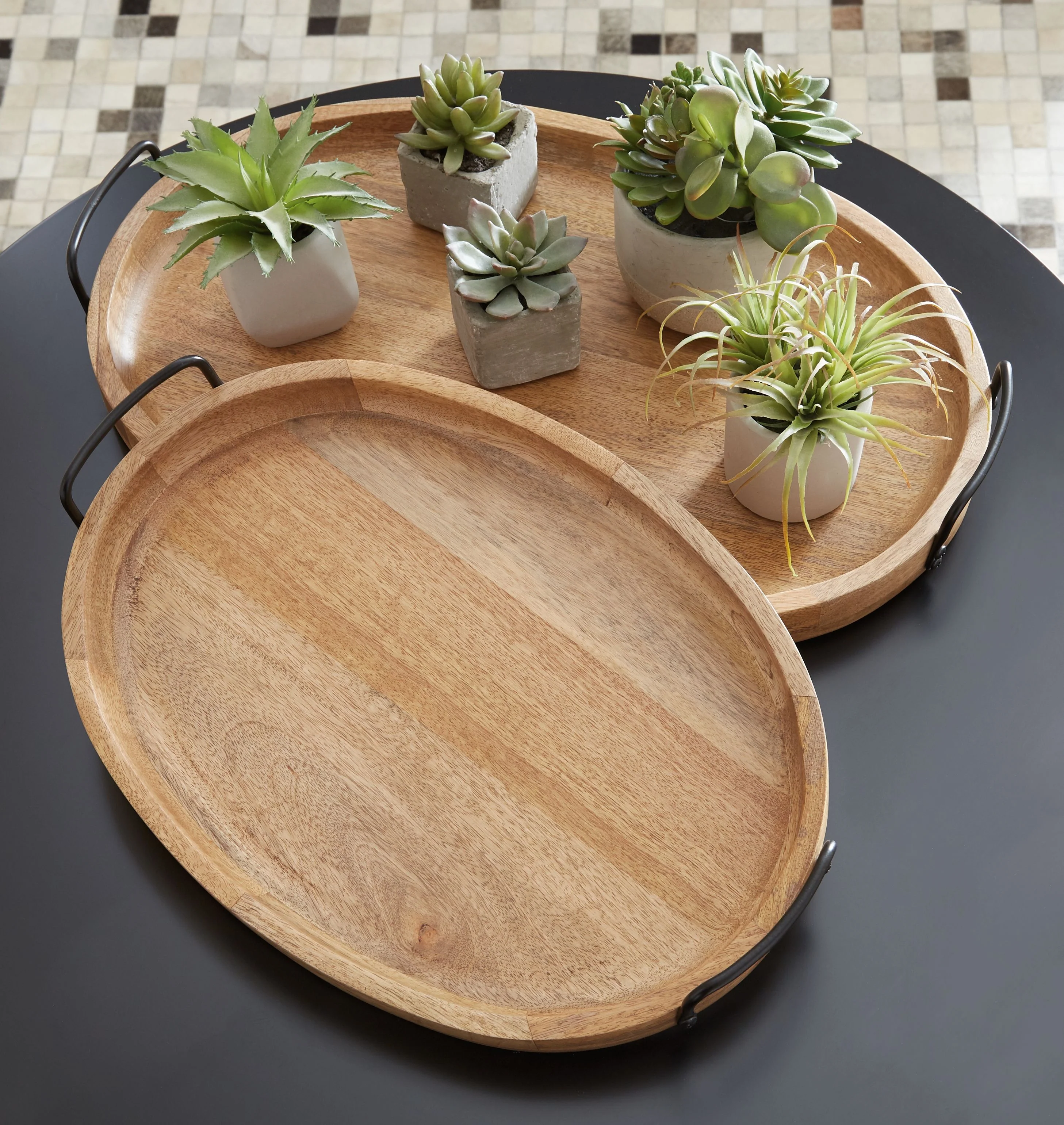 Jocelyne - Brown/Black - Tray Set - Image 3