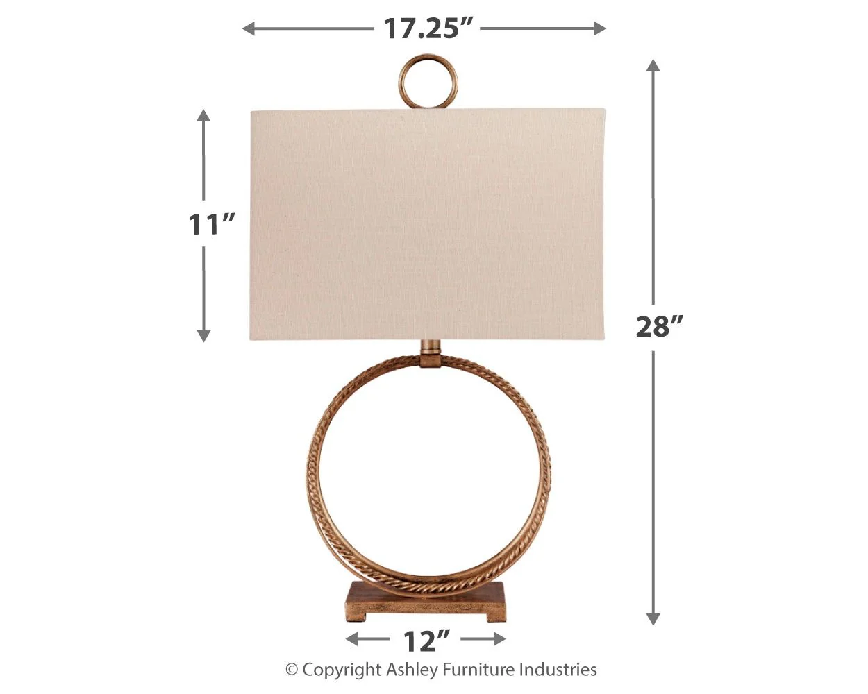 Mahala - Metal Table Lamp  - Antique Gold Finish - Image 4