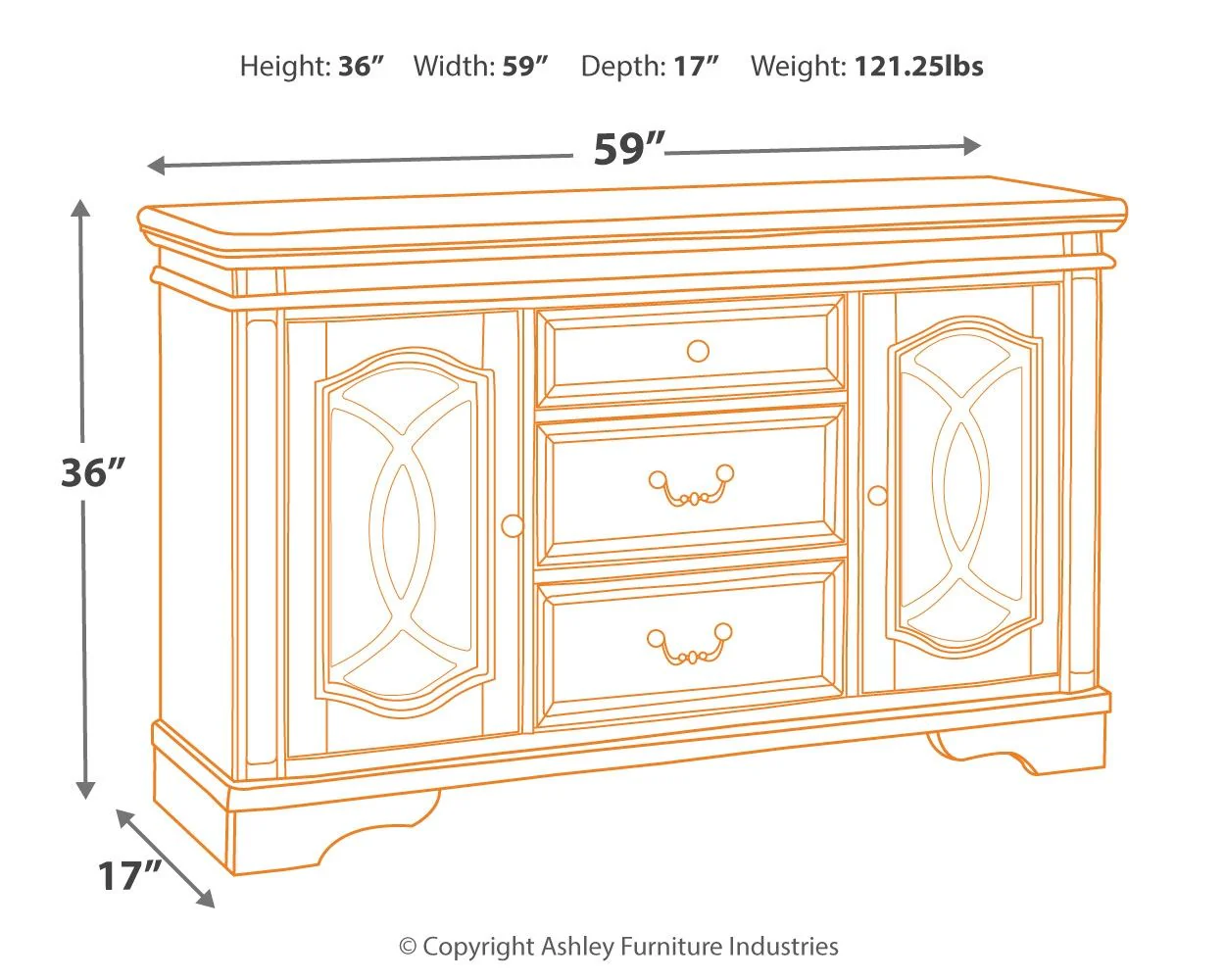 Realyn - Dining Room Server - Chipped White - Image 4