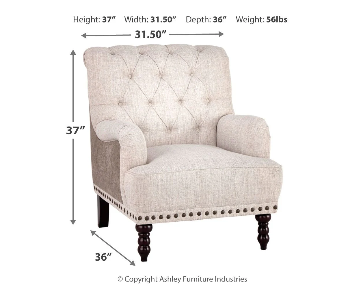 Tartonelle - Accent Chair - Ivory / Taupe - Image 4