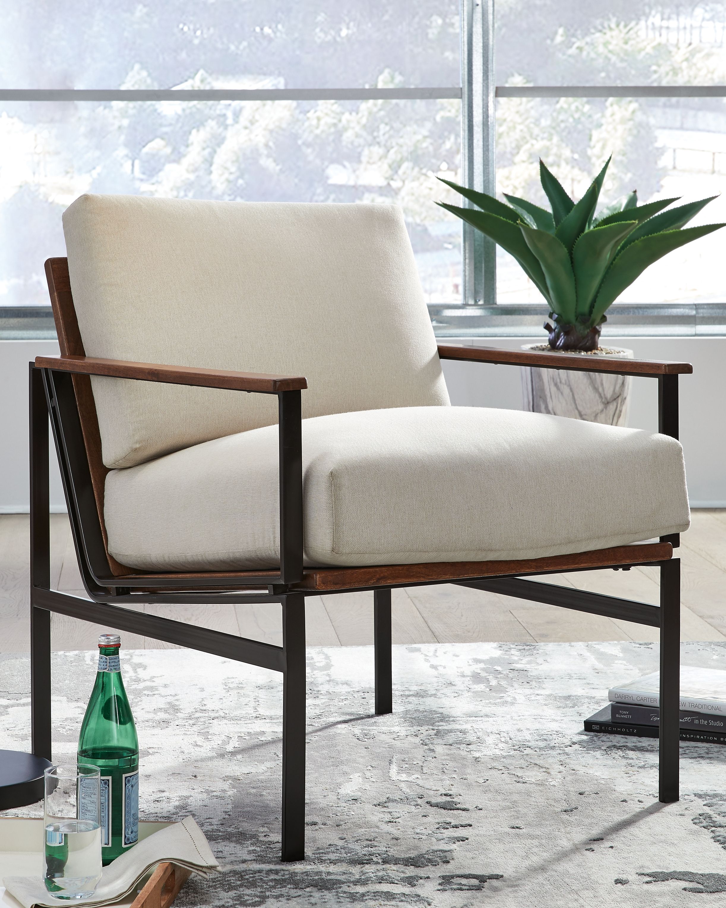 Tilden - Accent Chair - Ivory / Brown - Image 3