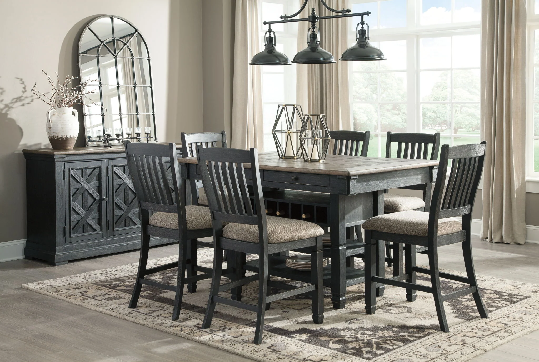 Tyler Creek - Dining Room Server - Black / Gray - Image 4
