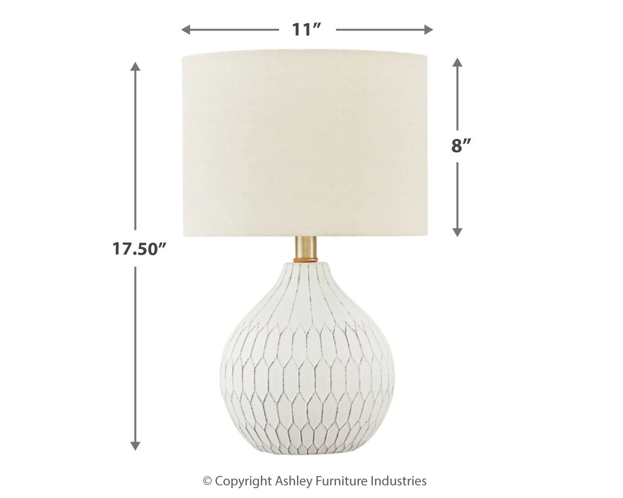 Wardmont - Ceramic Table Lamp  - White - Image 3